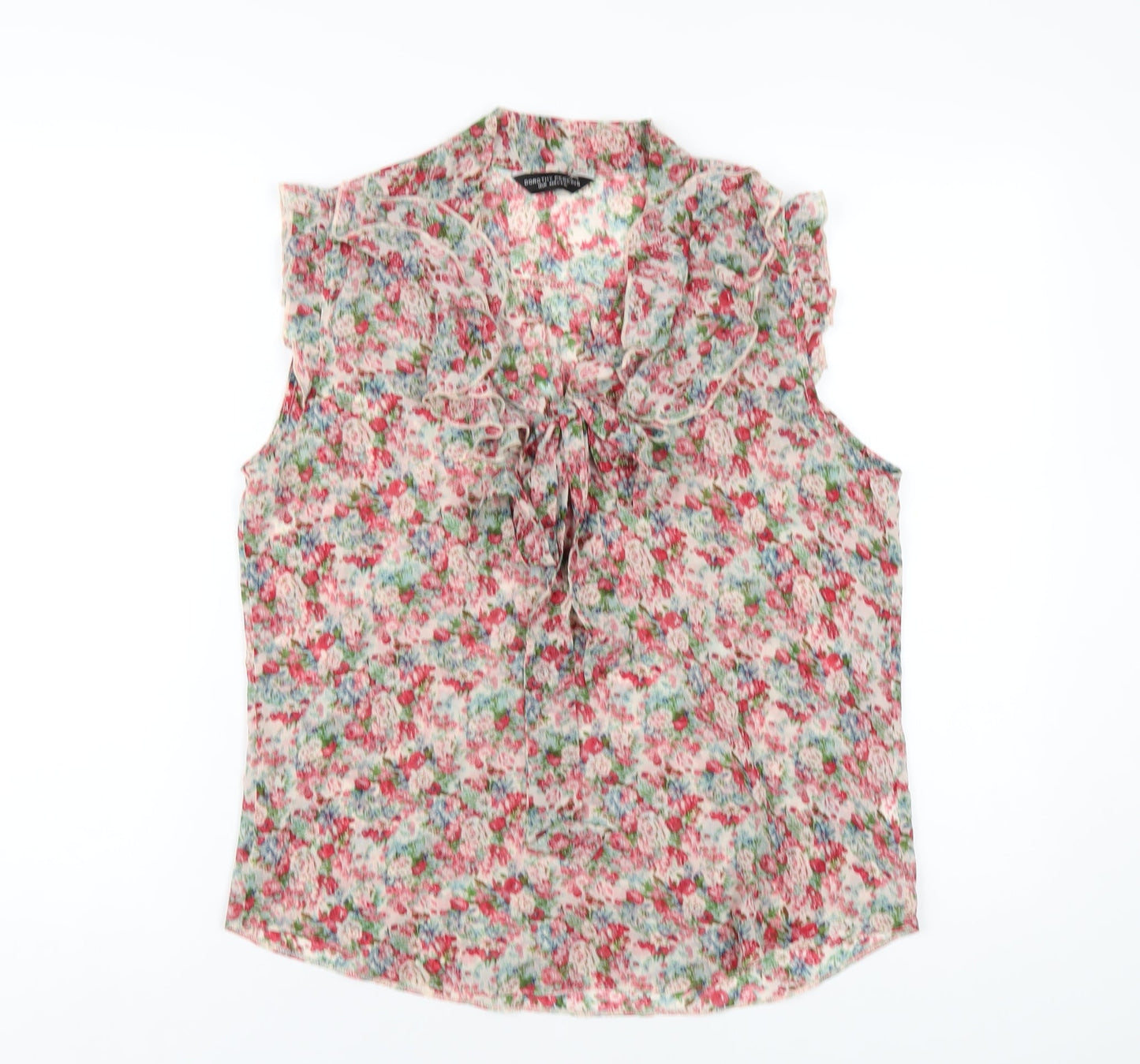 Womens UK Size 12 Dorothy Perkins Multicoloured Basic Blouse