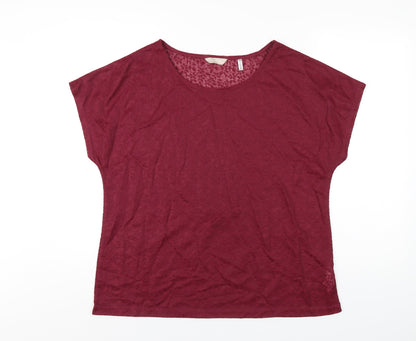 Anthology Womens Red Polyester Basic T-Shirt Size 16 Round Neck