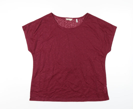 Anthology Womens Red Polyester Basic T-Shirt Size 16 Round Neck