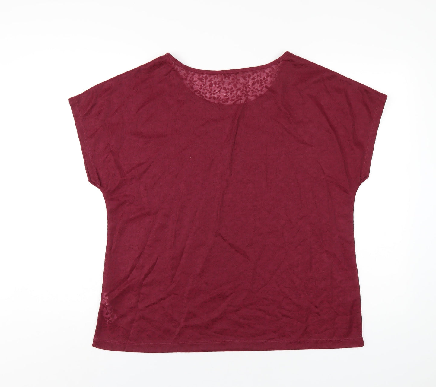 Anthology Womens Red Polyester Basic T-Shirt Size 16 Round Neck