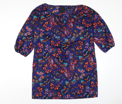 In Wear Womens Multicoloured Geometric Polyester A-Line Size 14 Scoop Neck Pullover