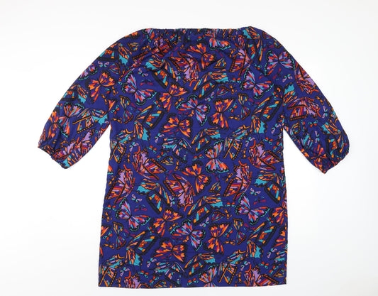 In Wear Womens Multicoloured Geometric Polyester A-Line Size 14 Scoop Neck Pullover