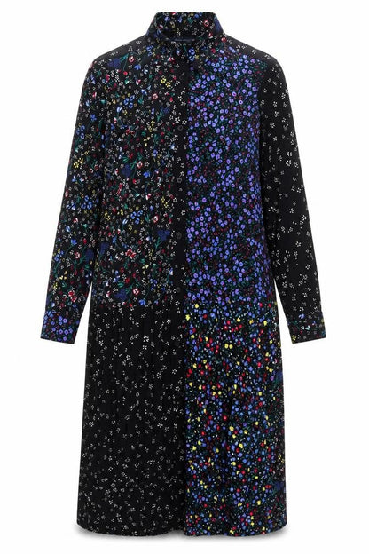 French Connection Womens Multicoloured Geometric Polyester Shirt Dress Size 10 Collared Button