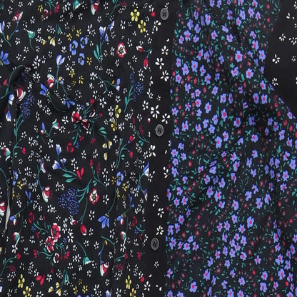 French Connection Womens Multicoloured Geometric Polyester Shirt Dress Size 10 Collared Button