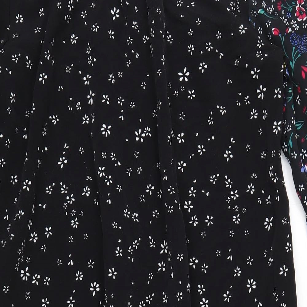 French Connection Womens Multicoloured Geometric Polyester Shirt Dress Size 10 Collared Button