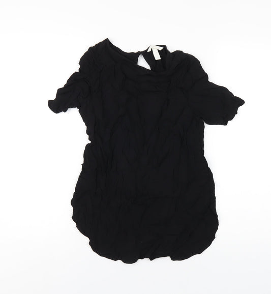 Womens UK Size 10 H&M Black Basic T-Shirt