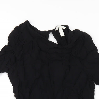 Womens UK Size 10 H&M Black Basic T-Shirt