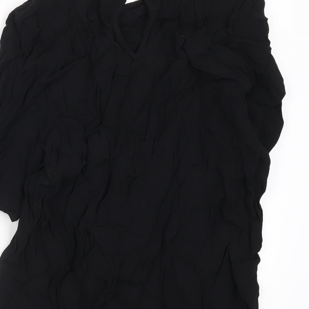 Womens UK Size 10 H&M Black Basic T-Shirt