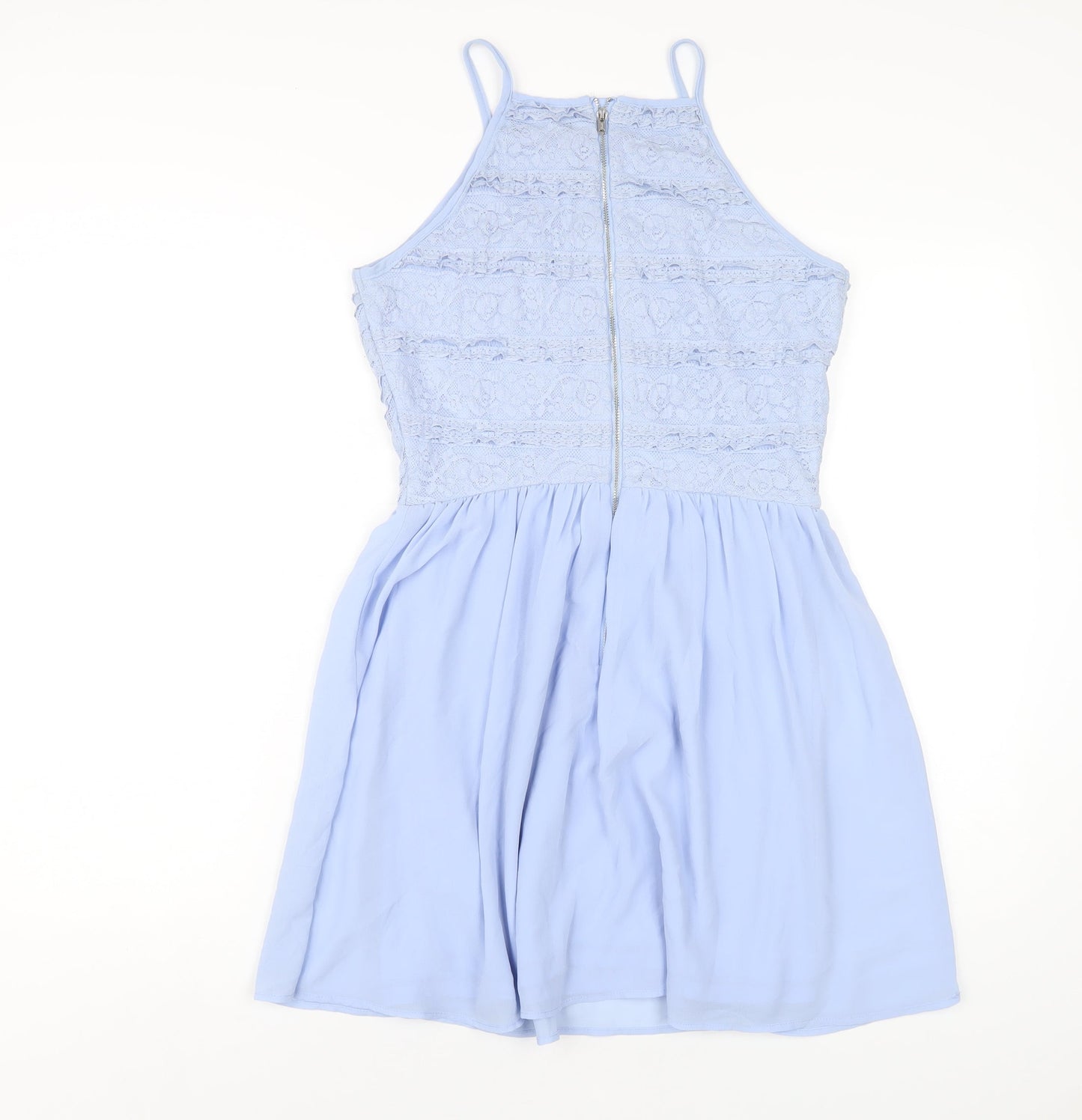 New Look Girls Blue Nylon A-Line Size 14 Years Square Neck Zip