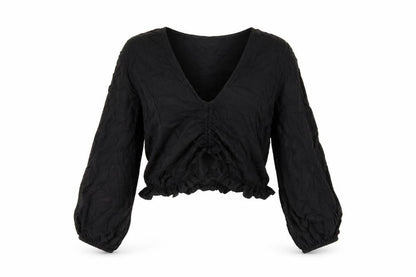 Womens UK Size M Lost Stock Black Basic T-Shirt
