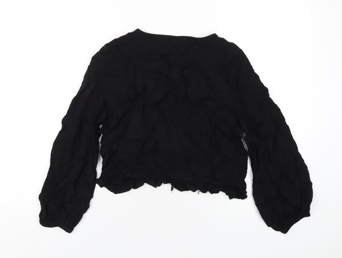 Womens UK Size M Lost Stock Black Basic T-Shirt