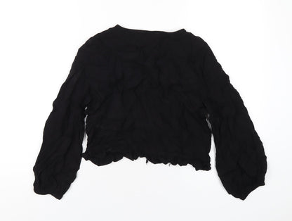 Womens UK Size M Lost Stock Black Basic T-Shirt
