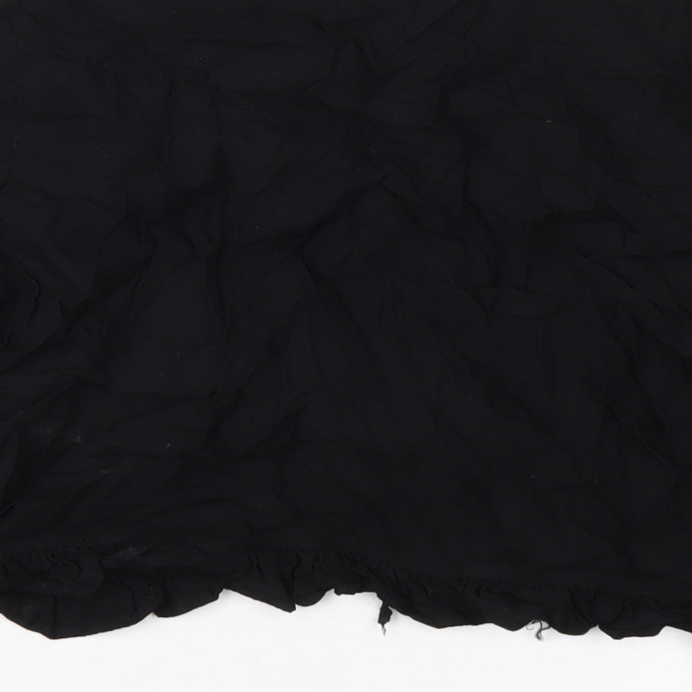 Womens UK Size M Lost Stock Black Basic T-Shirt