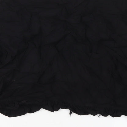 Womens UK Size M Lost Stock Black Basic T-Shirt