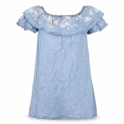 Dorothy Perkins Womens Blue Polyester A-Line Size 10 Off the Shoulder Pullover