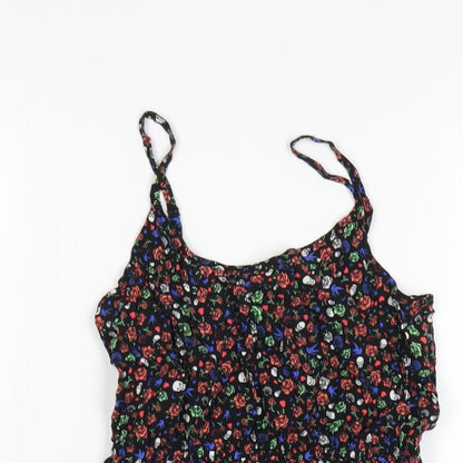 H&M Womens Multicoloured Geometric Viscose A-Line Size 8 Scoop Neck Pullover