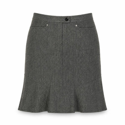Ekdutin Womens Grey Polyester A-Line Skirt Size 14 Zip