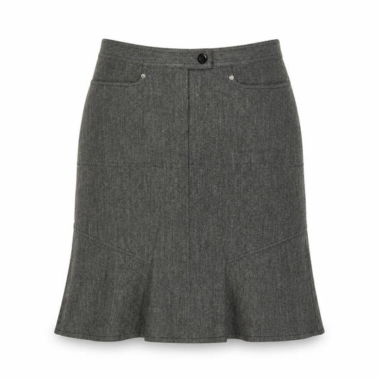 Ekdutin Womens Grey Polyester A-Line Skirt Size 14 Zip