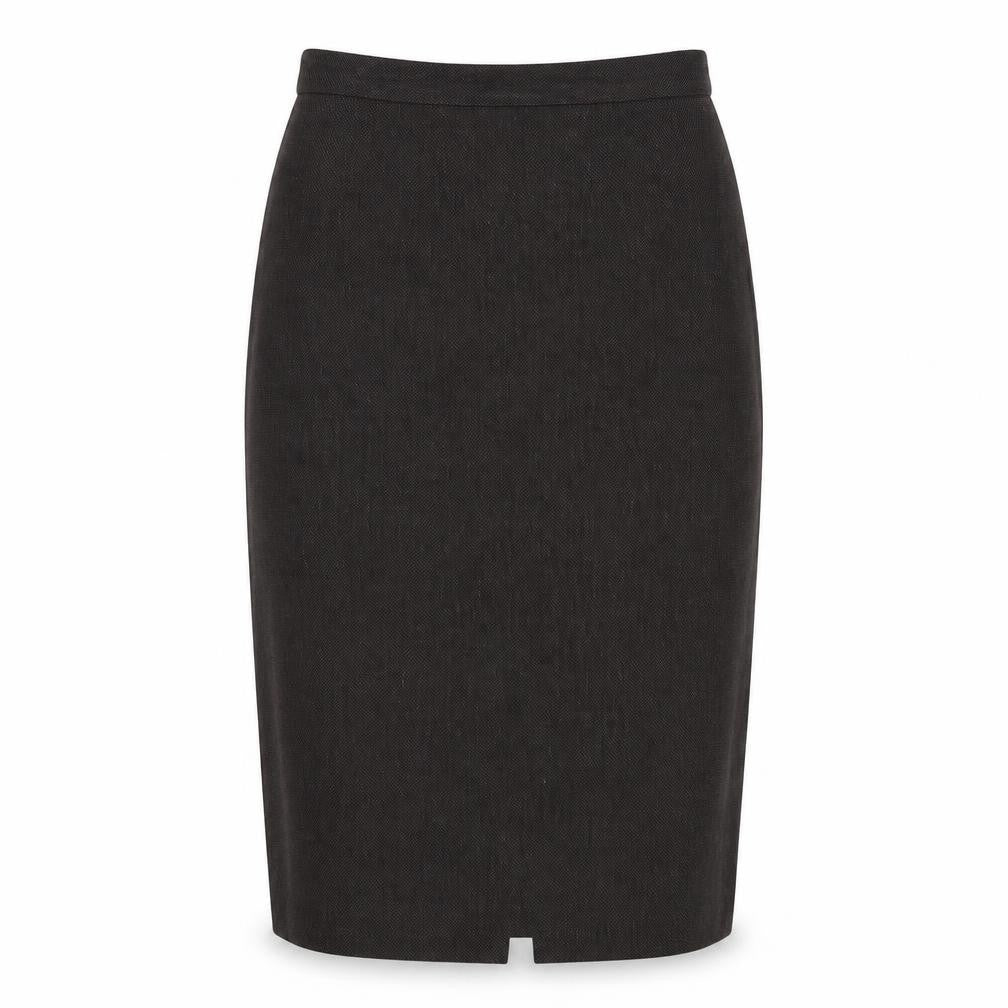 Marks & Spencer Womens Brown Polyester Straight & Pencil Skirt Size 10 Zip