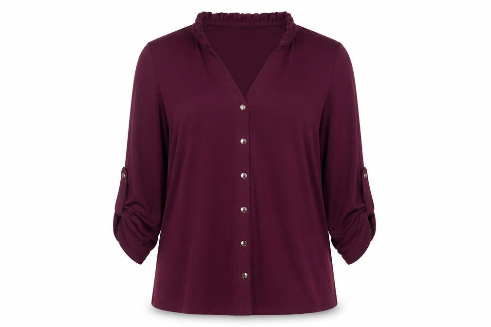 Womens UK Size 14 Roman Purple Basic Button-Up