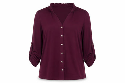 Womens UK Size 14 Roman Purple Basic Button-Up