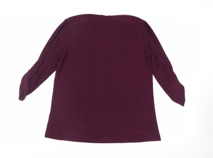 Womens UK Size 14 Roman Purple Basic Button-Up