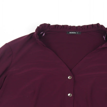 Womens UK Size 14 Roman Purple Basic Button-Up
