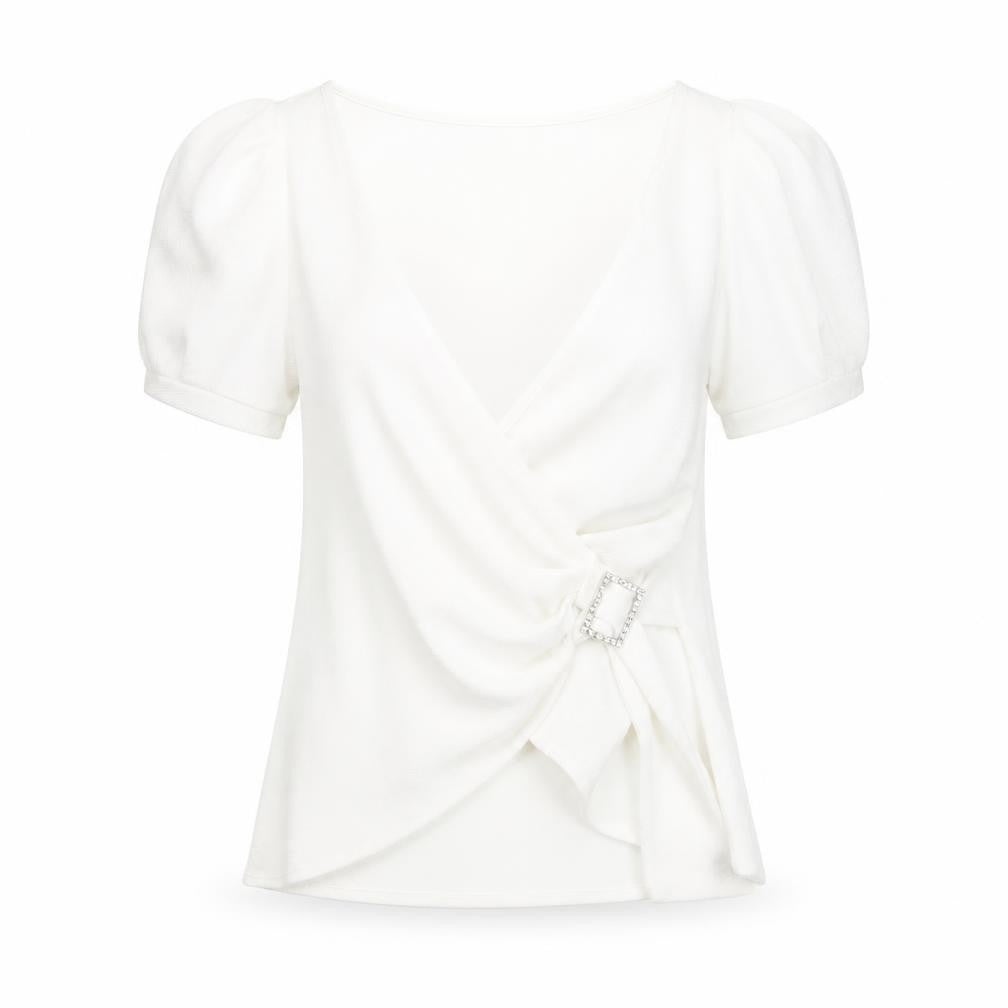 Womens UK Size 12 River Island White Wrap Blouse