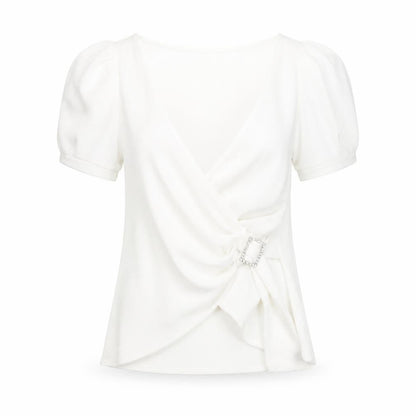 Womens UK Size 12 River Island White Wrap Blouse