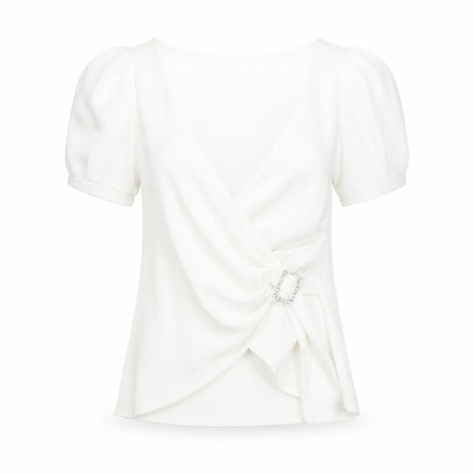 Womens UK Size 12 River Island White Wrap Blouse
