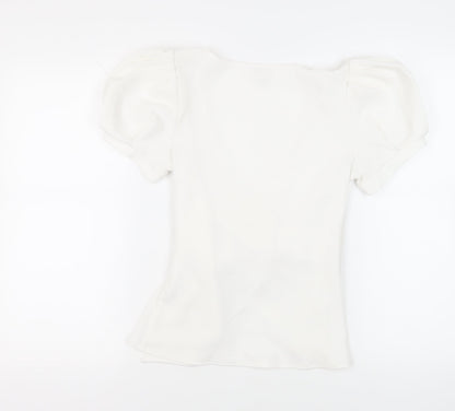 Womens UK Size 12 River Island White Wrap Blouse