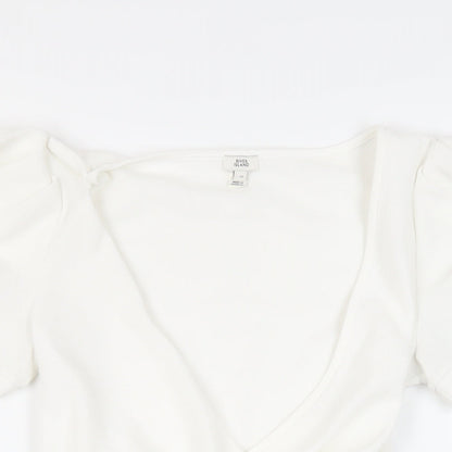 Womens UK Size 12 River Island White Wrap Blouse