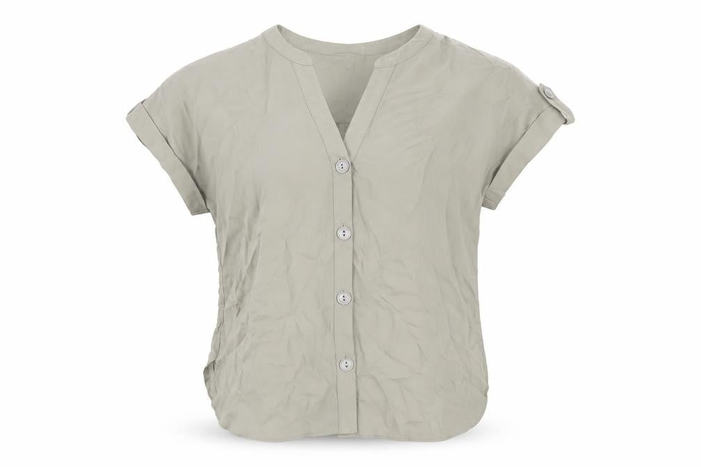 Forever New Womens Green Polyester Basic Button-Up Size XS V-Neck