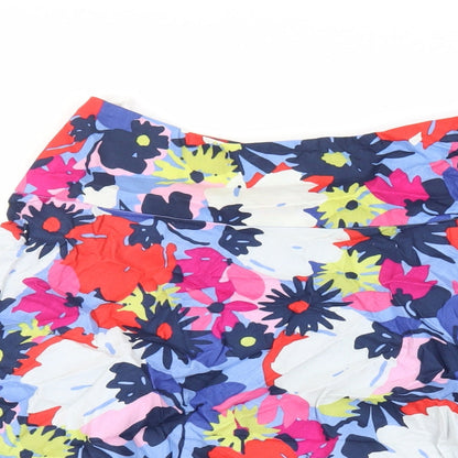 Great Plains London Womens Multicoloured Floral Cotton Flare Skirt Size 10 Zip - Lined