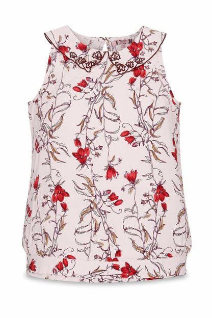 Next Womens Pink Floral Polyester Basic Blouse Size 12 Collared