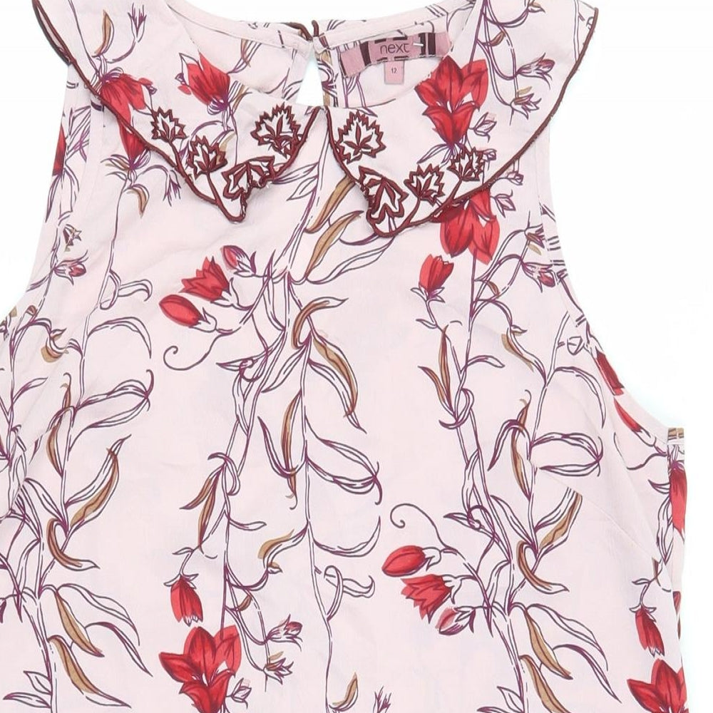 Womens UK Size 12 NEXT Pink Basic Blouse