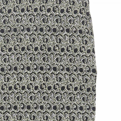 Miss Selfridge Womens Black Geometric Nylon Straight & Pencil Skirt Size 8 - Glitter