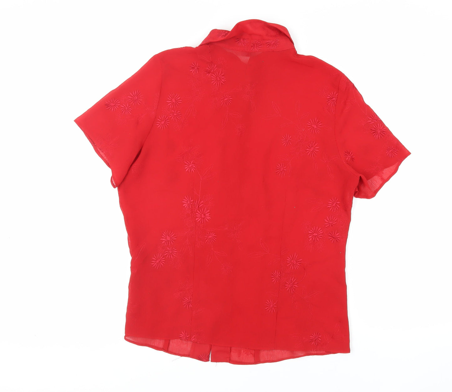 Womens UK Size 14 Joanna Hope Red Basic Button-Up