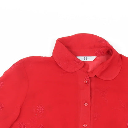 Womens UK Size 14 Joanna Hope Red Basic Button-Up