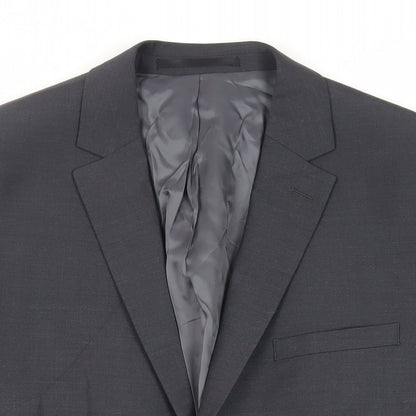 Yunsa Mens Grey Polyester Jacket Suit Jacket Size 40 Regular