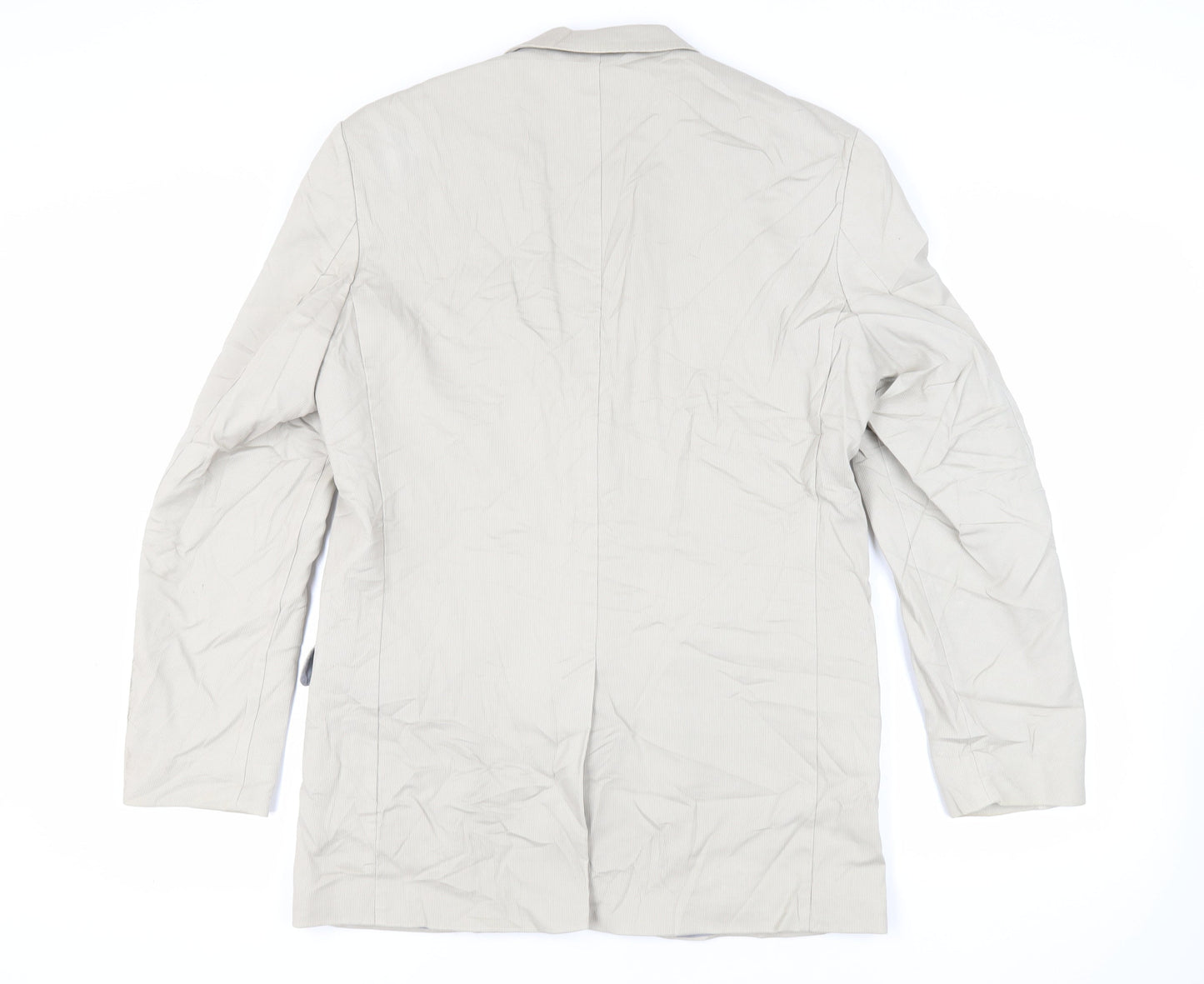 Autograph Mens Beige Striped Cotton Jacket Suit Jacket Size 40 Regular