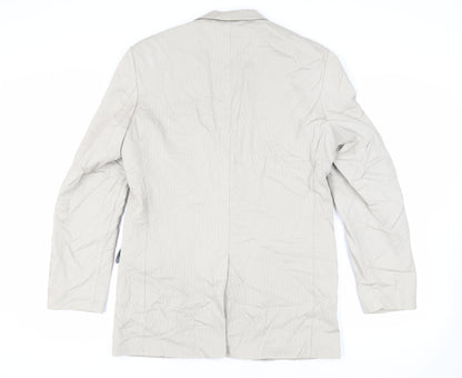 Autograph Mens Beige Striped Cotton Jacket Suit Jacket Size 40 Regular