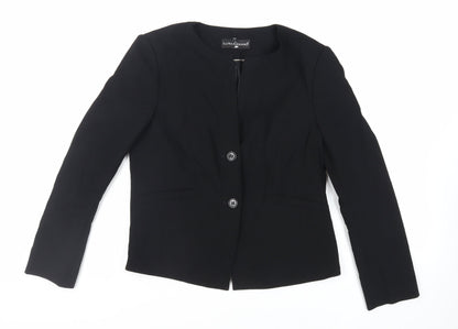 LUISA CERANO Womens Black Jacket Blazer Size 16 Button