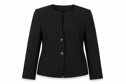 LUISA CERANO Womens Black Jacket Blazer Size 16 Button