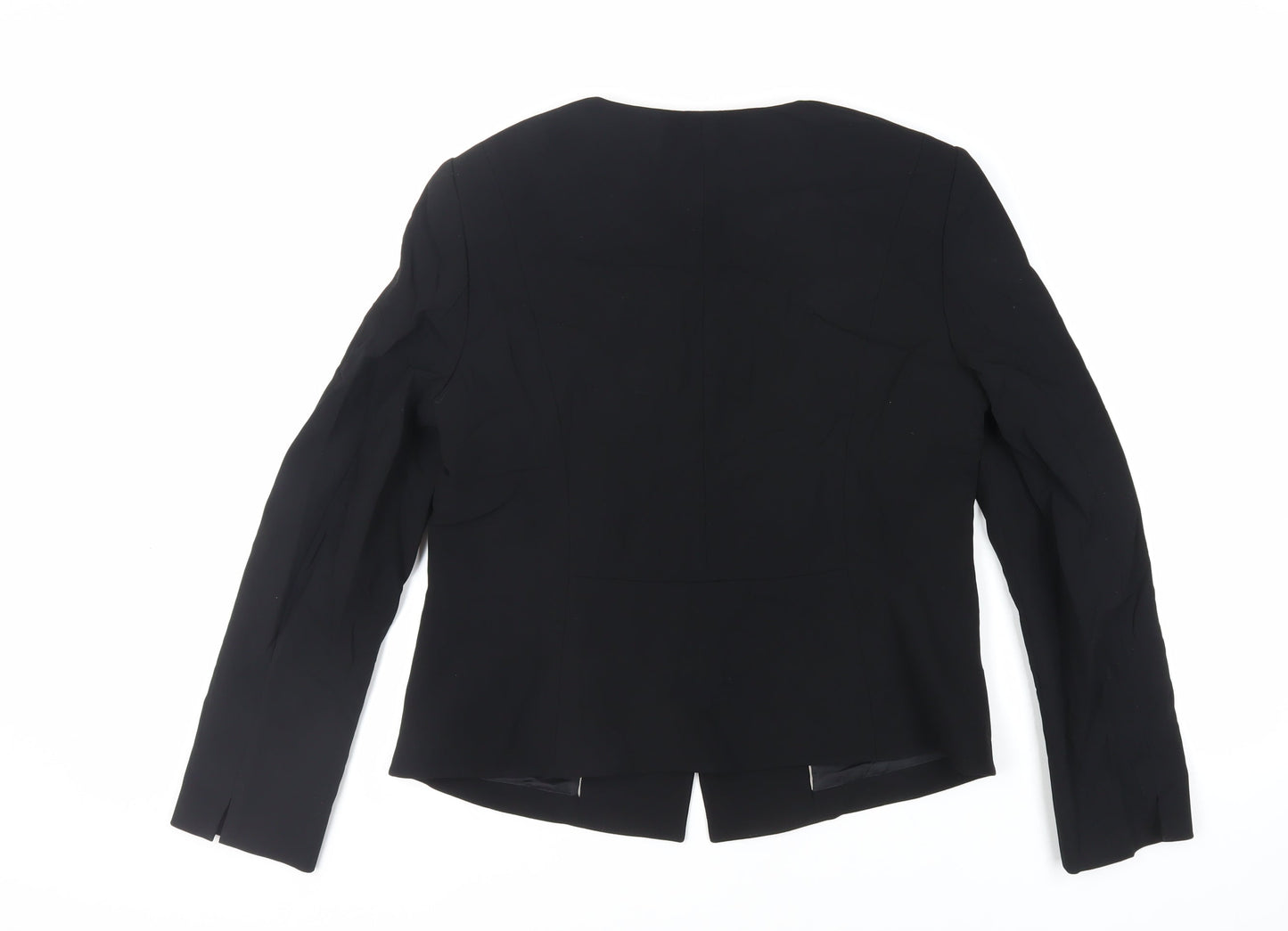 LUISA CERANO Womens Black Jacket Blazer Size 16 Button