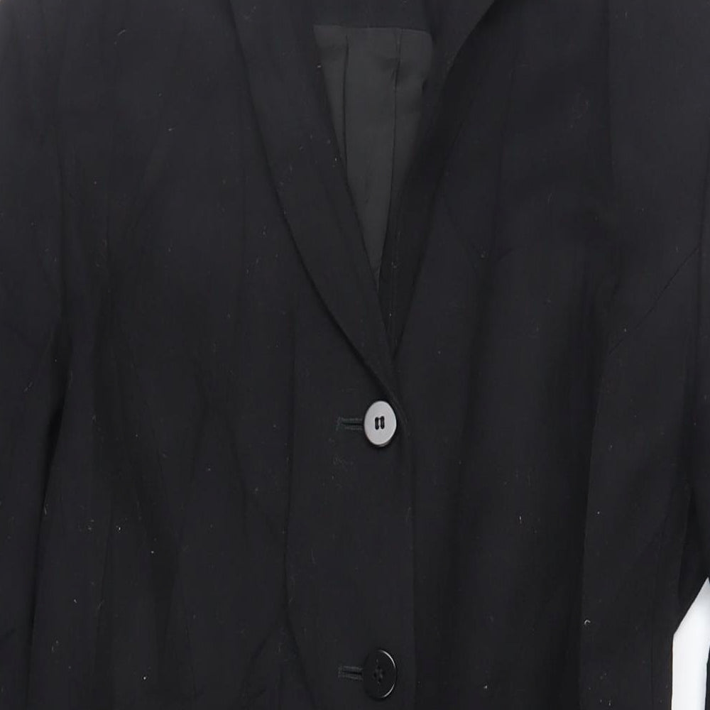 Pied A Terre Womens Black Overcoat Coat Size 10 Button