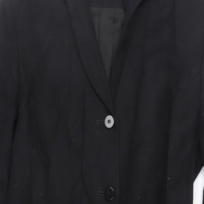 Pied A Terre Womens Black Overcoat Coat Size 10 Button