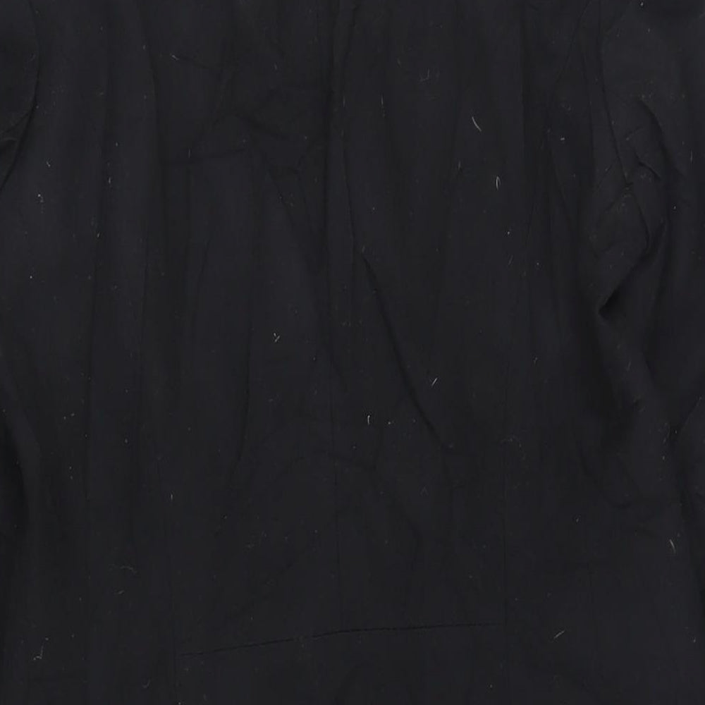 Pied A Terre Womens Black Overcoat Coat Size 10 Button