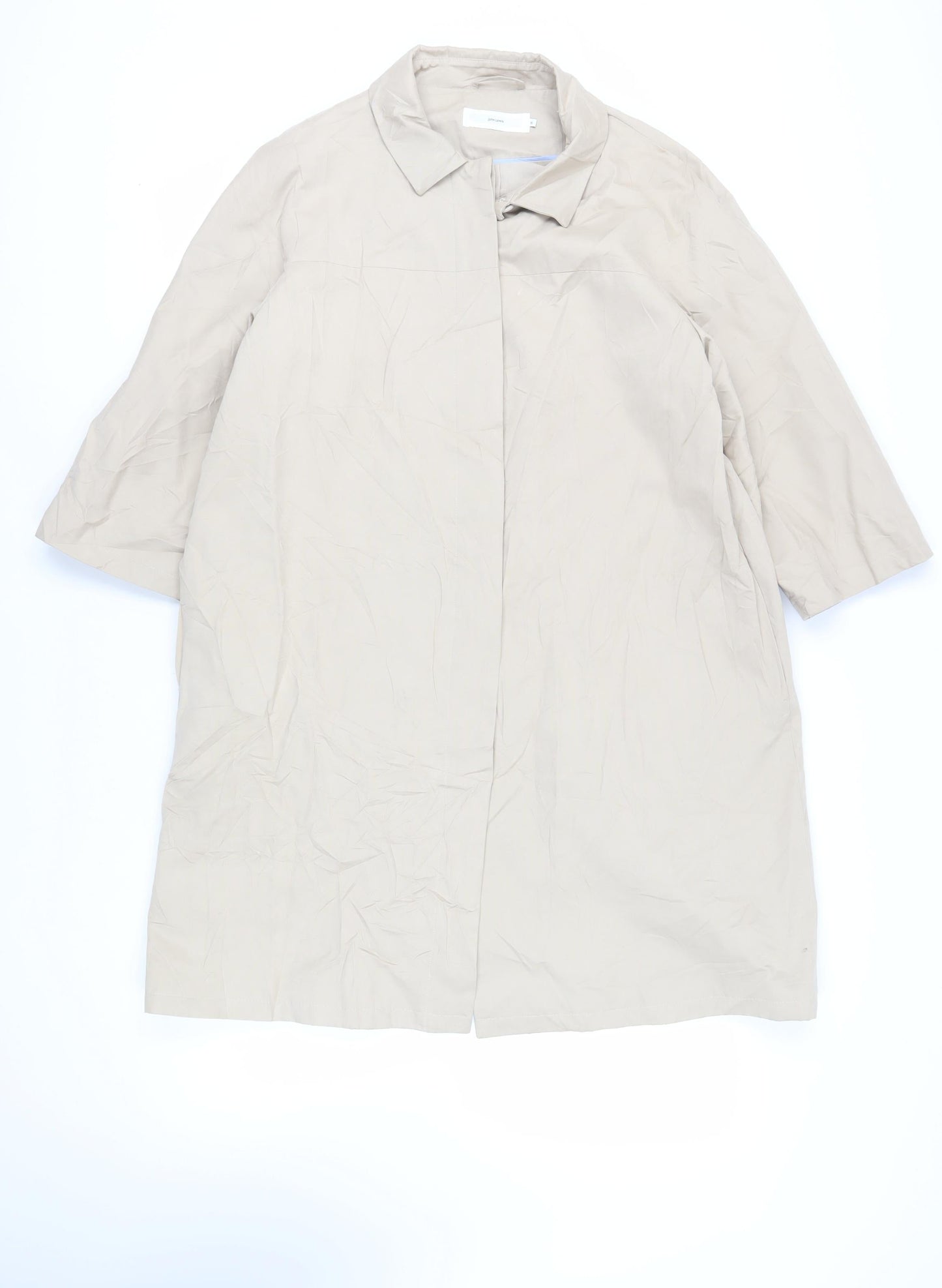 John Lewis Womens Beige Overcoat Coat Size 16 Button