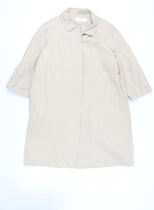 John Lewis Womens Beige Overcoat Coat Size 16 Button